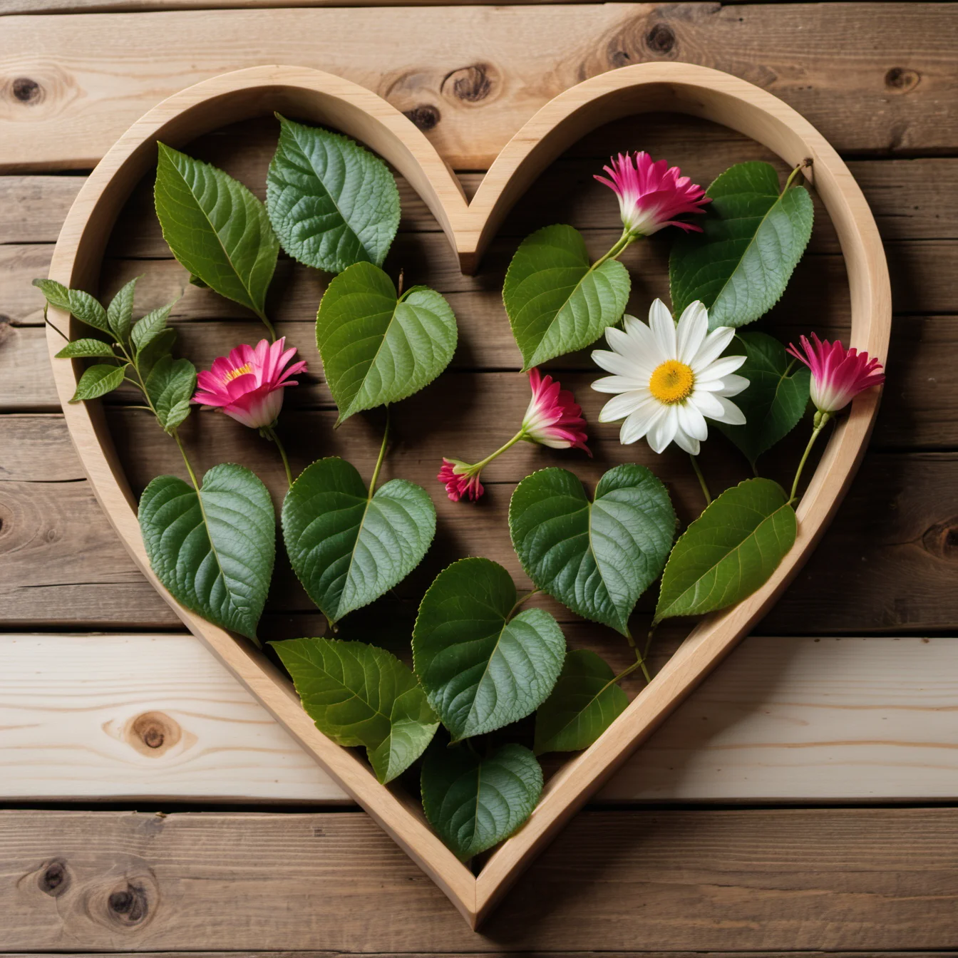 (heart:1.2), (flowers:1.1), wood, leaves, nature, 
<lora:xl_real_beta1:1>