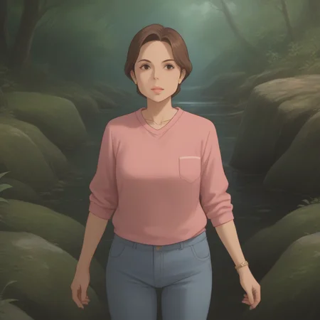 score_9, score_8_up, score_7_up, best quality,, source_anime,  BREAK
solo,1girl, mother pink shirts, brown hair,<lora:chihiro_parents:1>