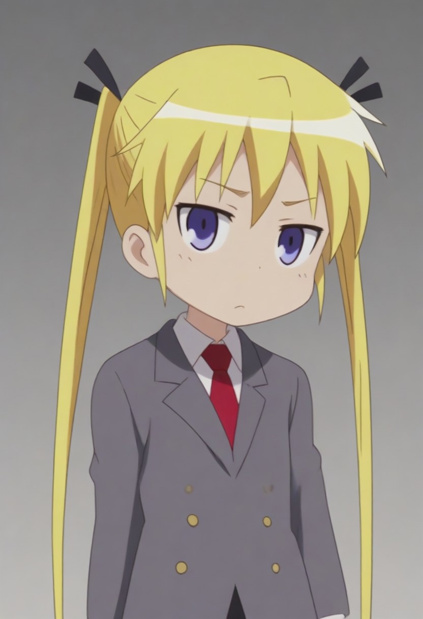 source_anime, anime screencap, source_anime, auratheguillotine, anime screencap, masterpiece, source_anime, shiny skin,,,,,,,sonyakmb, blonde hair, long hair, twintails, hair ribbon, purple eyes,, school uniform,