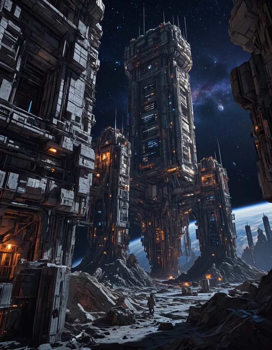 <lora:SWL_Stations1v2flux:1> loststsp, big station, in space,