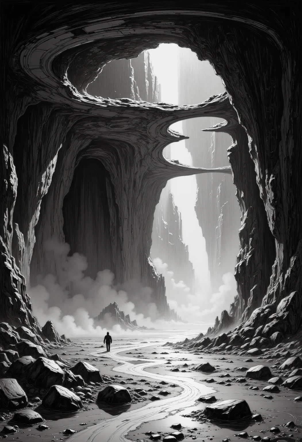 a monochrome futuristic science fiction art drawing, dramatic lighting
<lora:arti_monopencildrawing_v01:1>