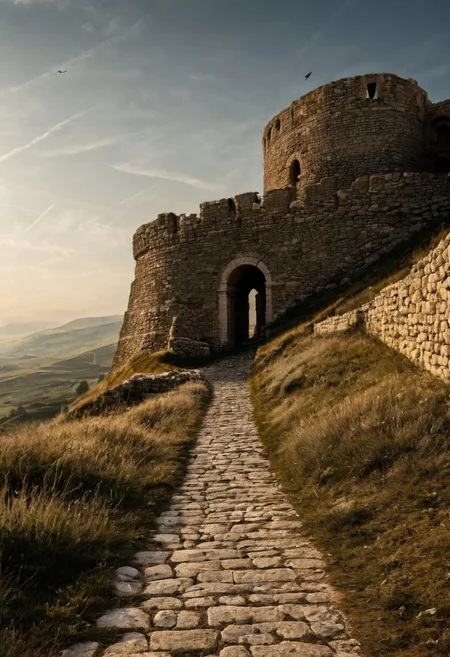 On a old roman roadway warm wind in my hair hot smell of the legion Rising up through the air