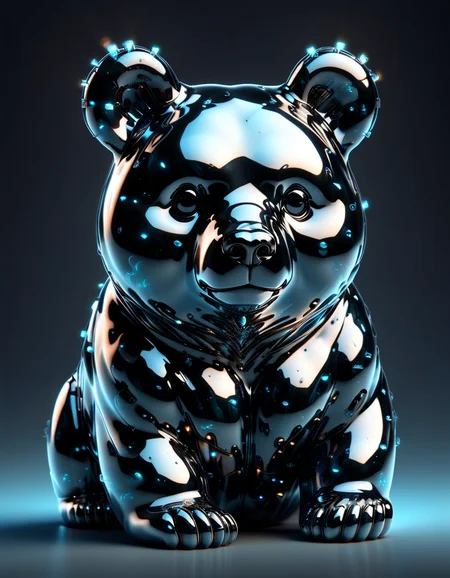 cute adorable chibified Mirrored Chrome bioluminescent circuit board cute adorable obese Bear", glowing wires, hyper detailed, beautiful composition, visible details, Meaningful Visual Art, Digital Illustration, Unreal Engine 5, 32k, 3d digital art, sharp focus, masterpiece, made of ral-obsdn <lora:ral-obsdn:1>