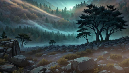 <lora:OverwatchTech-28:1> owtech scifi stylized-3d wide-angle wide-shot-of A haunted-forest where-twisted-trees-and-fog-create-an-ominous-atmosphere. 3D-rendering global-illumination subsurface-scattering specular-lighting hdr 8K nanite-raytraced wide-angle wide-shot neon reflections big-baked-in-bevels <lora:Background_Detail_v3:1> <lora:Detailed_Places_R-128_v1:1> <lora:detail_slider_v4:1>