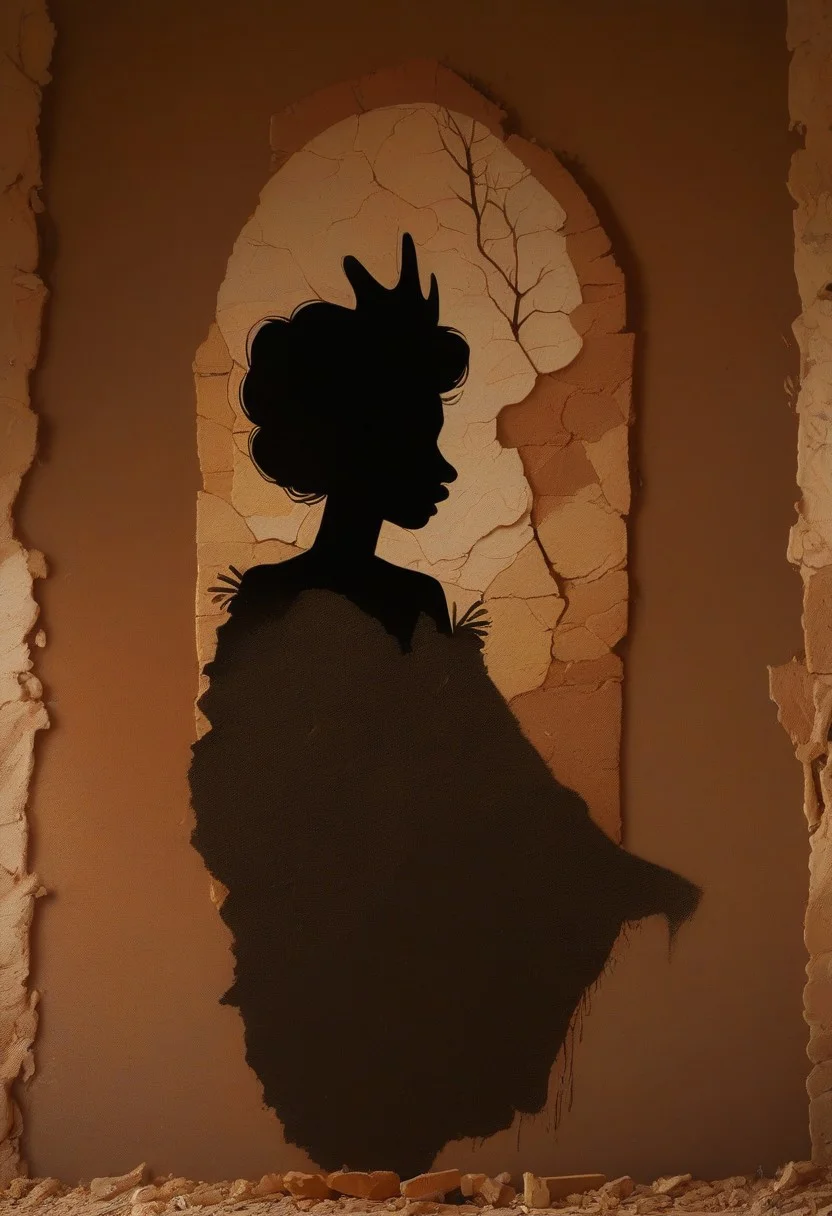 score_8_up, score_7_up, wall, mural, faded silhouette of a woman, Disney princess
