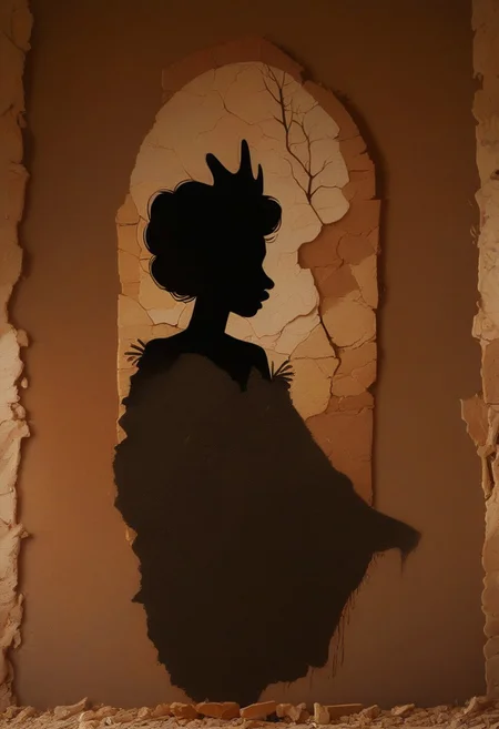 score_8_up, score_7_up, wall, mural, faded silhouette of a woman, Disney princess