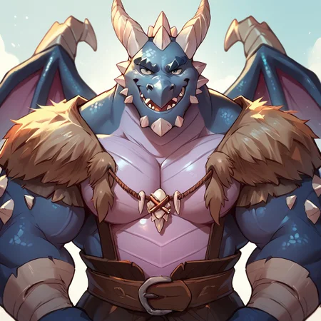score_9, score_8_up, score_7_up, <lora:Bubba:1.0> Bubba, Dragon boy, solo, spikes, wings, clothing, necklace, bandages, bara