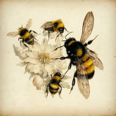16th century, bee <lora:SDXL_bee_Sa_May_V11:1> old paper