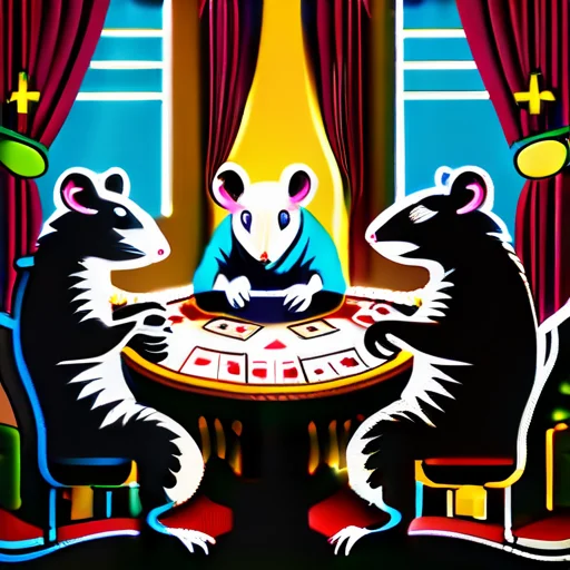 (5 rats playing poker:1.9), (Rats playing poker a Victorian rat, cowboy rat, raver rat, Cyber punk rat, and robot rat.) Cinematic, Unreal Engine, (RAW photo shot by dslr Fujifilm XT3), depth of field bokeh soft lighting film grain photography Realistic photorealistic Lifelike, (detailed clothes photo background), (full sharp:1.4), intricate 4k 8k quality resolution uhd extremally ultra. ((style of artist Cassius Marcellus Coolidge:1.7)), (style of Andy Warhol:1.2), (style of ROY LICHTENSTEIN:1.2),