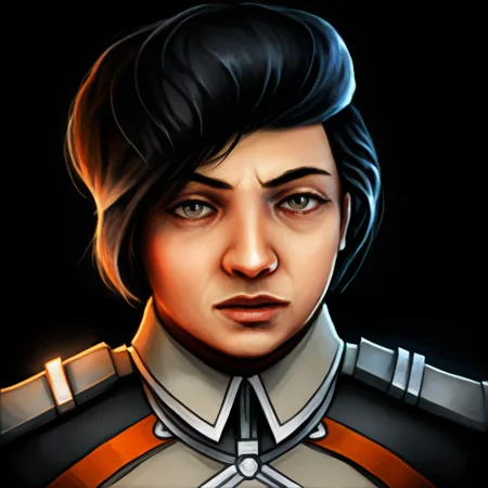 realistic starsector portrait of a woman wearing a hegemony uniform <lora:Starsector_SDXL_V1.0:0.8>