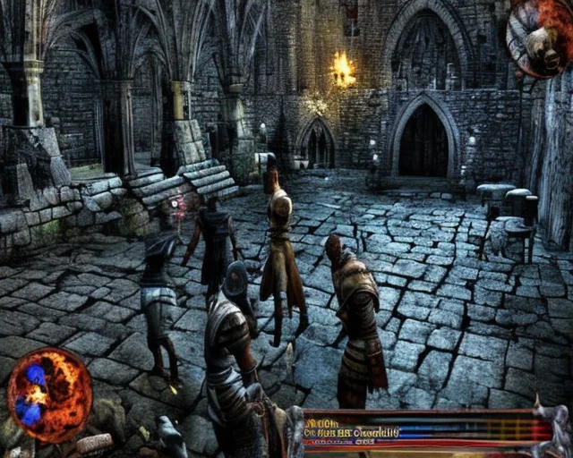 an old ps_game_screenshot of a medieval gothic village, hordes of undead roaming the streets, brass pipes, exterior, Lovecraftian, immersive, birds eye view, (concept art by dark souls) <lora:epiNoiseoffset_v2:1.4>