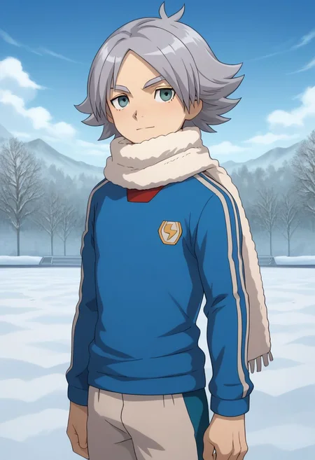 score_9, score_8_up, score_7_up, source_anime, highly detailed, 1boy, solo, male_focus, skinny, slender,
fubuki2, 1boy, male focus, soccer uniform, sportswear, grey hair, scarf, soccer field, snow,
