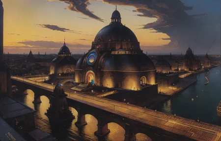 (Masterpiece), artwork, moebius steampunk, a picture of a huge lively aztec port, in the background a beautifull city in a hilly landscape, domes and temples dominating the skyline, flying steampunk airships in a clouded sky, in the harbour steampunk-cruiser arriving and leaving, the harbour entrance is guarded by the statue of a colossus, best quality, ultra high res, cinematic lighting, dramatic lighting, glorious, imperious, fantastic, spectacular, dslr, ultra quality, sharp focus, tack sharp, dof, film grain, technicolor, Fujifilm XT3, photorealistic, 8K UHD <lora:Don_Lawrence_Storm_v1:0.6>, dlstormstyle, <lora:Moebius:0.9> <lora:Nouveau_last:0.6>, art nouveau Style,