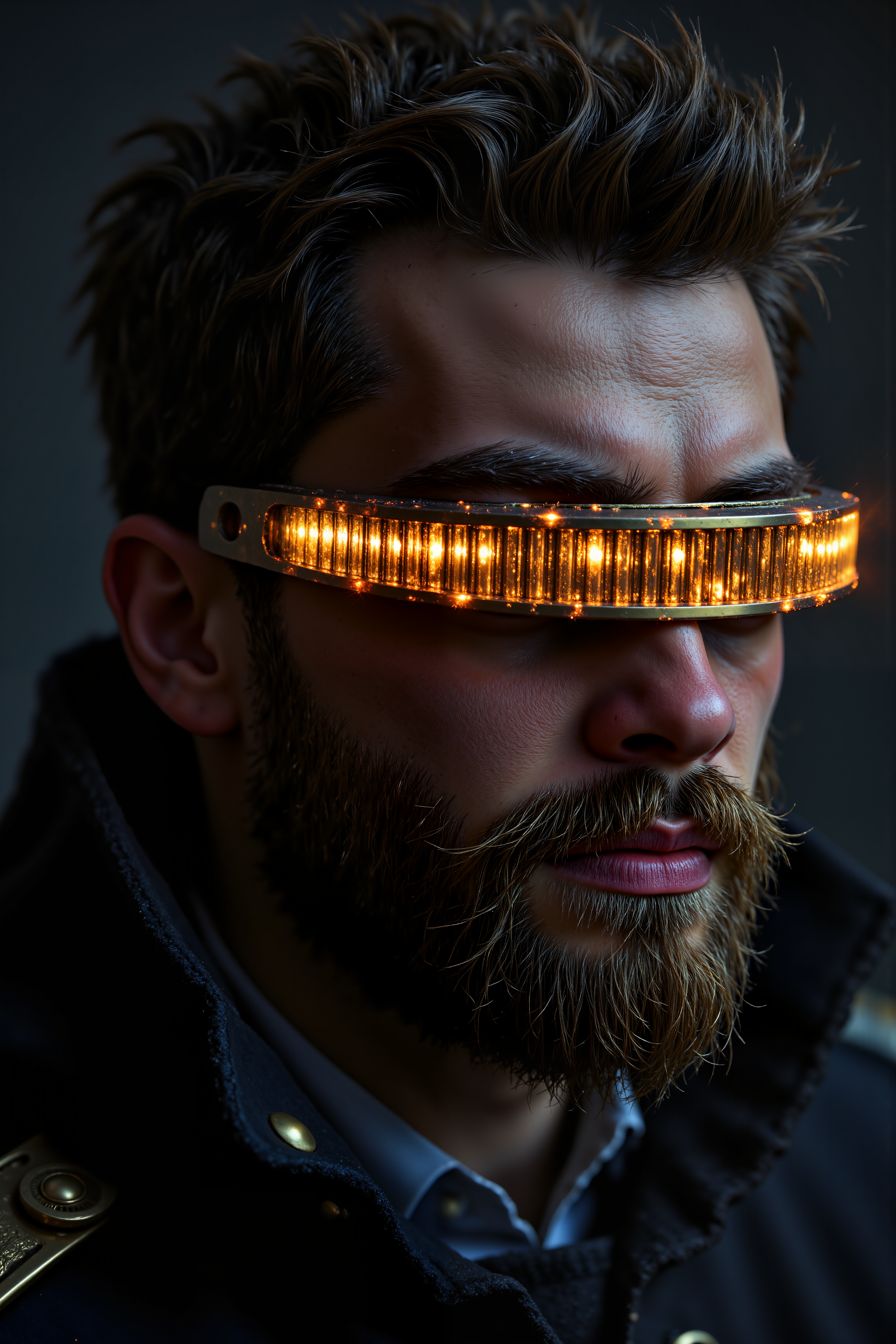 closeup of a man with beard wearing grdvsr over his eyes. , detailed background  Fantastic lighting. Detailed shadows.intricate details, vivid colors, hyper-detailed, ultra-sharp, , <lora:FluxMythR3alisticF><lora:PCB_Image_Enhancer_for_FLUX:0.35> <lora:GRD_VISOR_FLUX>