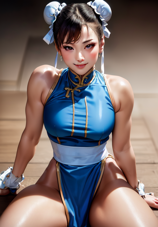 (Photo:1.3), highdetail, <lora:chun-li:0.8>, chun-li, 1girl, solo, smirk, sitting, legs, (seductive, alluring, charming:1.3), (ultra-high res, high details, absurdres:1.3)