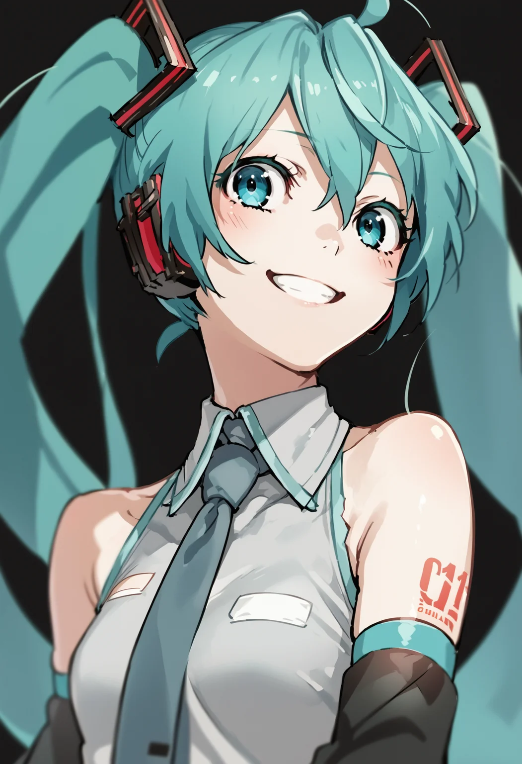 score_9_up score_8_up score_7_up, 1girl, hatsune miku, sleeveless, detached sleeves, necktie, smile
<lora:style_yoneyama_mai_12A:1>