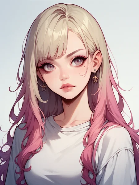 source_anime, score_9, score_8_up, score_7_up, score_6_up, score_5_up, <lora:egirlXLP:1> egirl, 1girl, solo, long hair, split color hair,