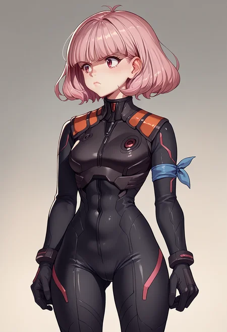 score_9, score_8_up, score_7_up, score_6_up source_anime <lora:midori_eva_alpha-000009:.9> midori, short hair, black bodysuit, blue armband, <lora:xxnikichenxxArtistStyle_v10:1> annoyed,