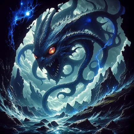 highly detailed, intricate, detailed background, famous artwork inspired by (p. craig russell:1.4), (dramatic scene:1.2), (fractal art:0.7), , dynamic angle, this image shows the enormous (whimsical:1.1) hydra-like creature known as the "primordial skitterquill" as it flasboudeles from the slormspiggled depths of a churning, otherworldly glowing sea under a dramatic tempestuous sky, it is surrounded by the typical jagged fractal mineral formations on the whippletorbig shore of the water-rich planet "nicetoo quartus", superstitious life forms call it "the bringer of nightmares", golden ratio, in the style of ck-ovf, amanoer, arsmjstyle, dnddarkestfantasy, aidmamj6.1,
<lora:style-oneviolentfantasy-ep21-flux-by_chronoknight:0.72>
<lora:style-yoshitaka_amano-elden_ring-flux-by_alicient:0.68>
<lora:style-dnd_dark_fantasy-flux-by_arsmachina:0.88>
<lora:midjourney_61-v0.4-flux-by_aidma:0.68>
<lora:faetastic_details-flux-by_faeia:0.48>
