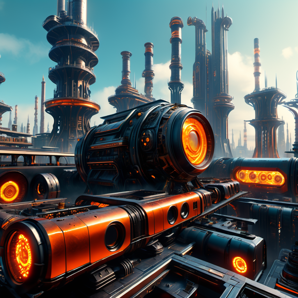 ((best quality)), ((masterpiece)), ((realistic,digital art)), (hyper detailed), DonMCyb3rN3cr0XL Industrial City, octane rendering, raytracing, volumetric lighting, Backlit,Rim Lighting, 8K, HDR,  <lora:DonMCyb3rN3cr0XL-000009:0.9>