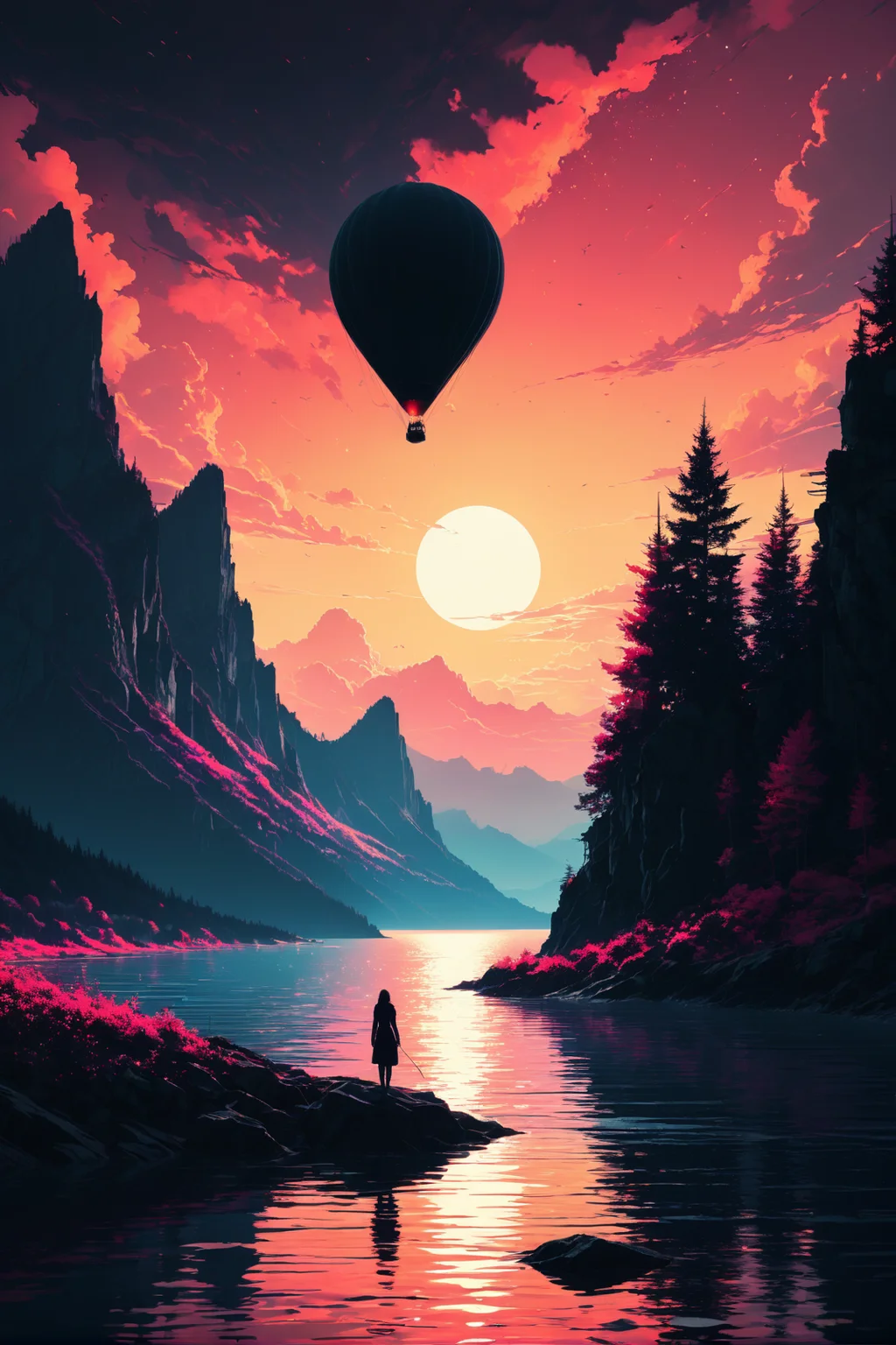 by Kurzgesagt and Alena Aenami, surreal art <lora:more_art:0.40><lora:faetastic:0.25><lora:midjourney:0.15>