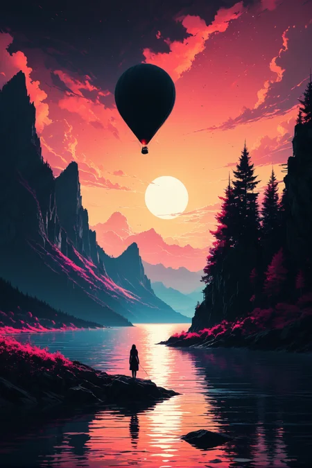 by Kurzgesagt and Alena Aenami, surreal art <lora:more_art:0.40><lora:faetastic:0.25><lora:midjourney:0.15>