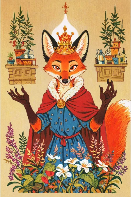 anthro fox girl,princess,(solo:1.5),imperial garden,crown,flowers and plants
Trepenok,cape,portrait,looking at viewer
<lora:Trepenok:0.8>
<lora:age_slider_v4:-2> <lora:Perfect Hands:1>, score_9, score_8_up, score_7_up, score_6_up, score_5_up, score_4_up,zPDXL