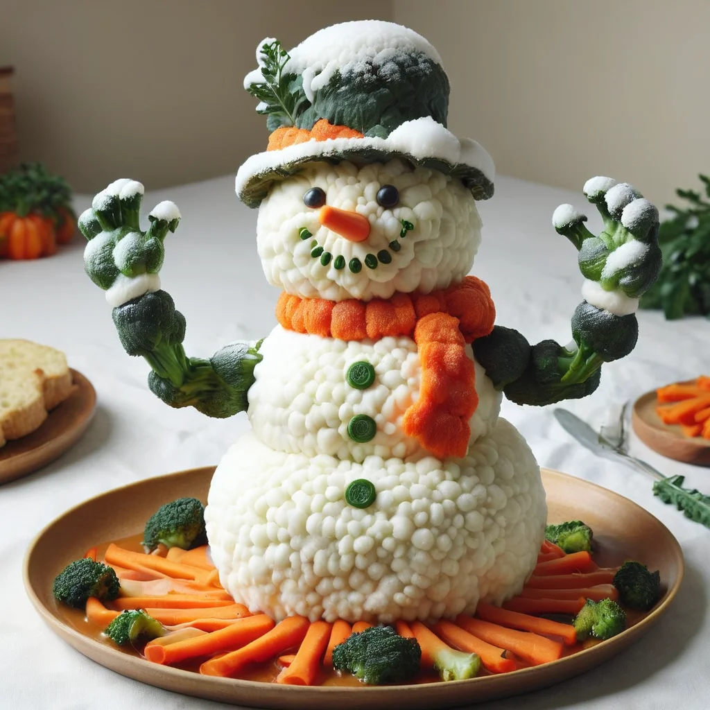 masterpiece, best quality, a brccl snowman <lora:brccl:1>