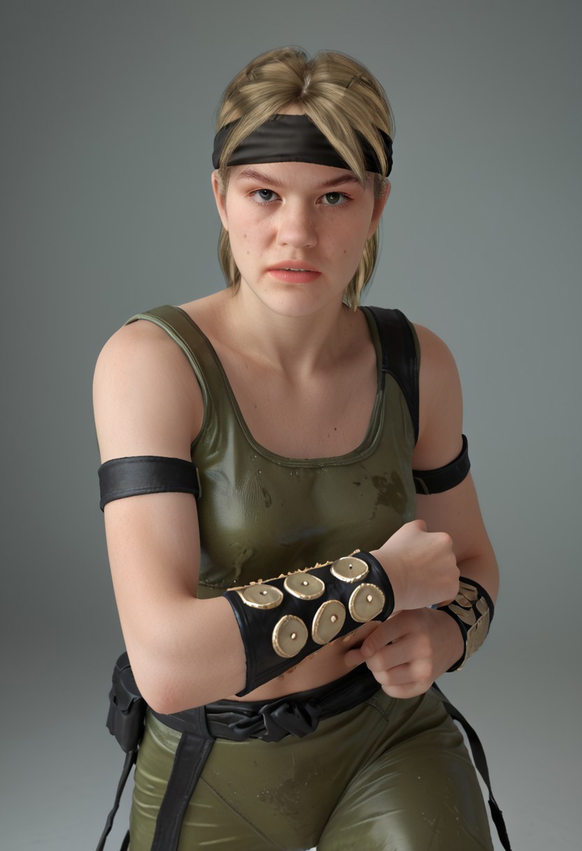 score_9, score_8_up, score_7_up Sonya Blade in outfit ready to fight looking at viewer