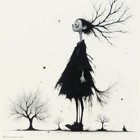 score_9, score_8_up, score_7_up, score_6_up, scribble, A minimalist ink drawing of a lone tree stood starkly against a white background. The simple, clean lines conveyed a sense of elegance and simplicity, while the stark contrast between the black ink and white paper gave the drawing a powerful impact., highly detailed <lora:ponys-dream:.9>