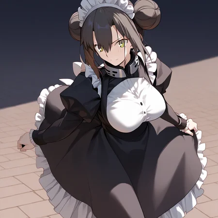 <lora:Takeuchi_Takashi_PonyXL_style_v01:1>
<lora:agent.pony:1>
score_9 , score_8_up , score_7_up , source_anime , 
masterpiece , best quality , ultra-detailed , 
BREAK
agent \(girls' frontline\), maid
1girl , woman , huge breasts , light smile , light blush , ((jeanne d'arc (fate)):0.5)  , 
long black hair  , maid dress ,  
walking motion