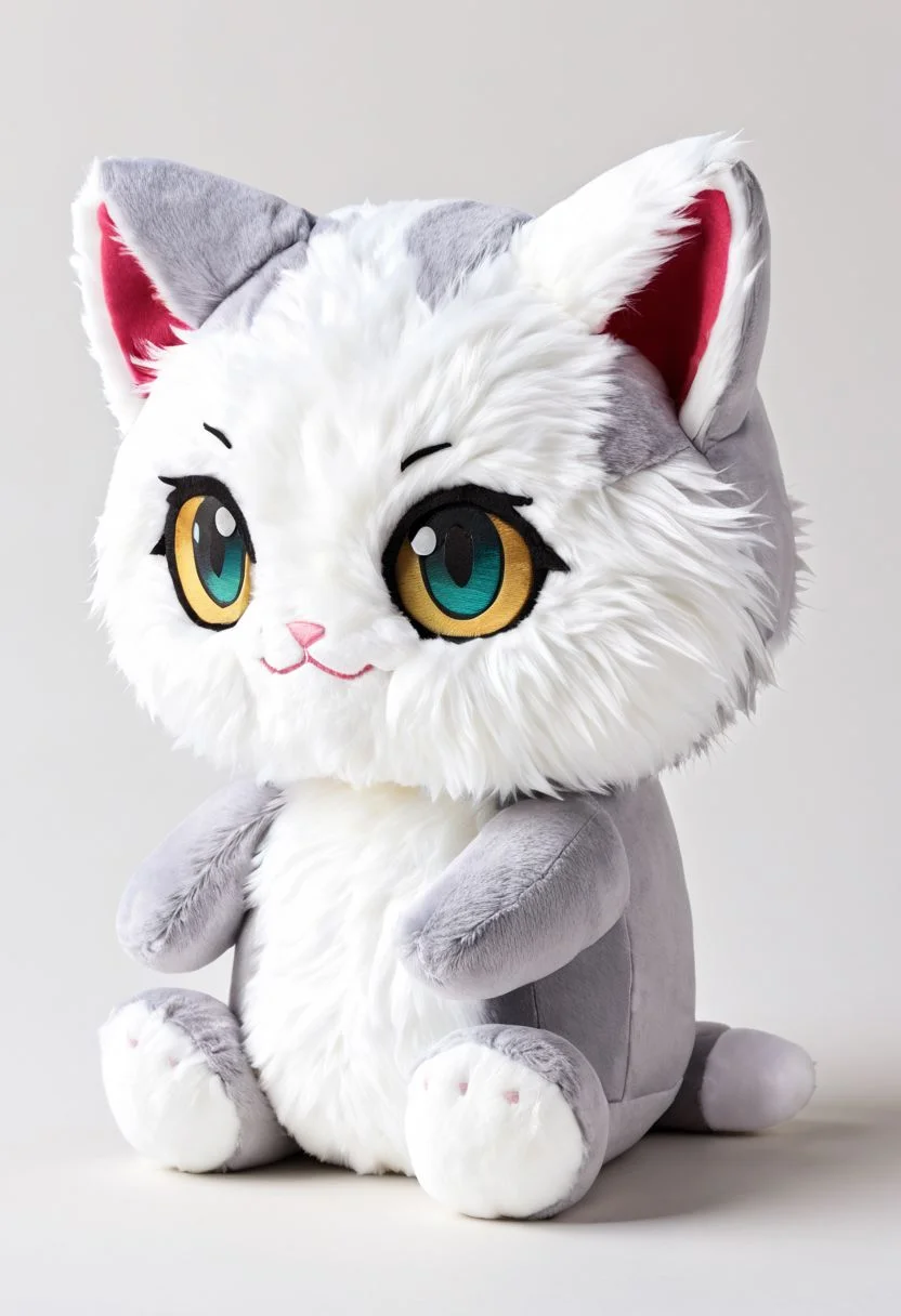 score_9, score_8_up, score_7_up, score_6_up, score_5_up, score_4_up <lora:woafu_plushify_sdxl_v02:1> single, plushify, character stuffed toy, chibi, adorable cat, extremely detailed, realistic, simple background, fluffy, 8k, masterpiece,