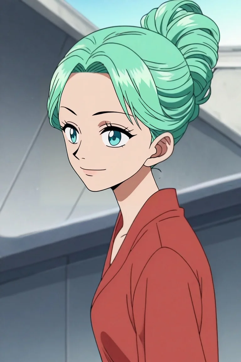 score_9, score_8_up, score_7_up, source_anime, anime screencap, rating_safe, , , depth of field, 1girl, turquoise eyes, green hair, updo, , , solo, from side, spaceship, light, jumping, light smile, <lora:one_piece_style_pony:0.96>, one_piece_style, , <lora:sdxl_lightning_8step_lora:1>