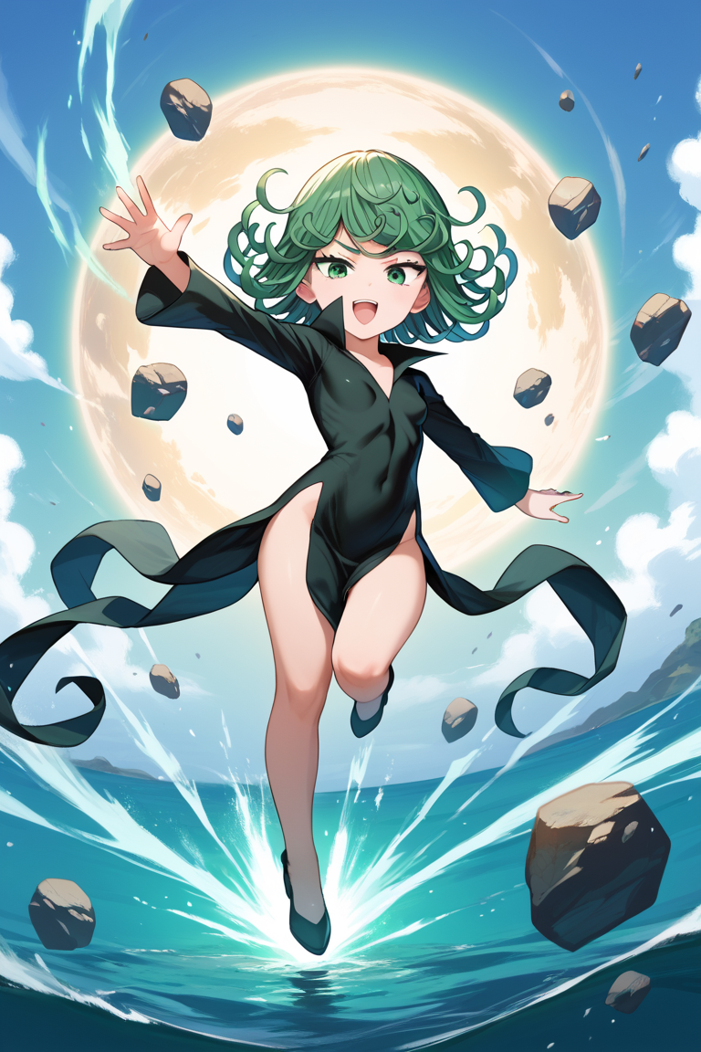 score_9,score_8_up,score_7_up,score_6_up,
source anime,masterpiece,best quality,ultra detailed eyes,BREAK,
(chibi:1.2), 
1girl,tatsumaki,one-punch man,black clothes,aura,floating,floating rock,telekinesis,cinematic angle,impactful picture,(masterpiece, best quality:1.2),offcial art,colorful,splash of color,dynamic angle,dynamic posture,