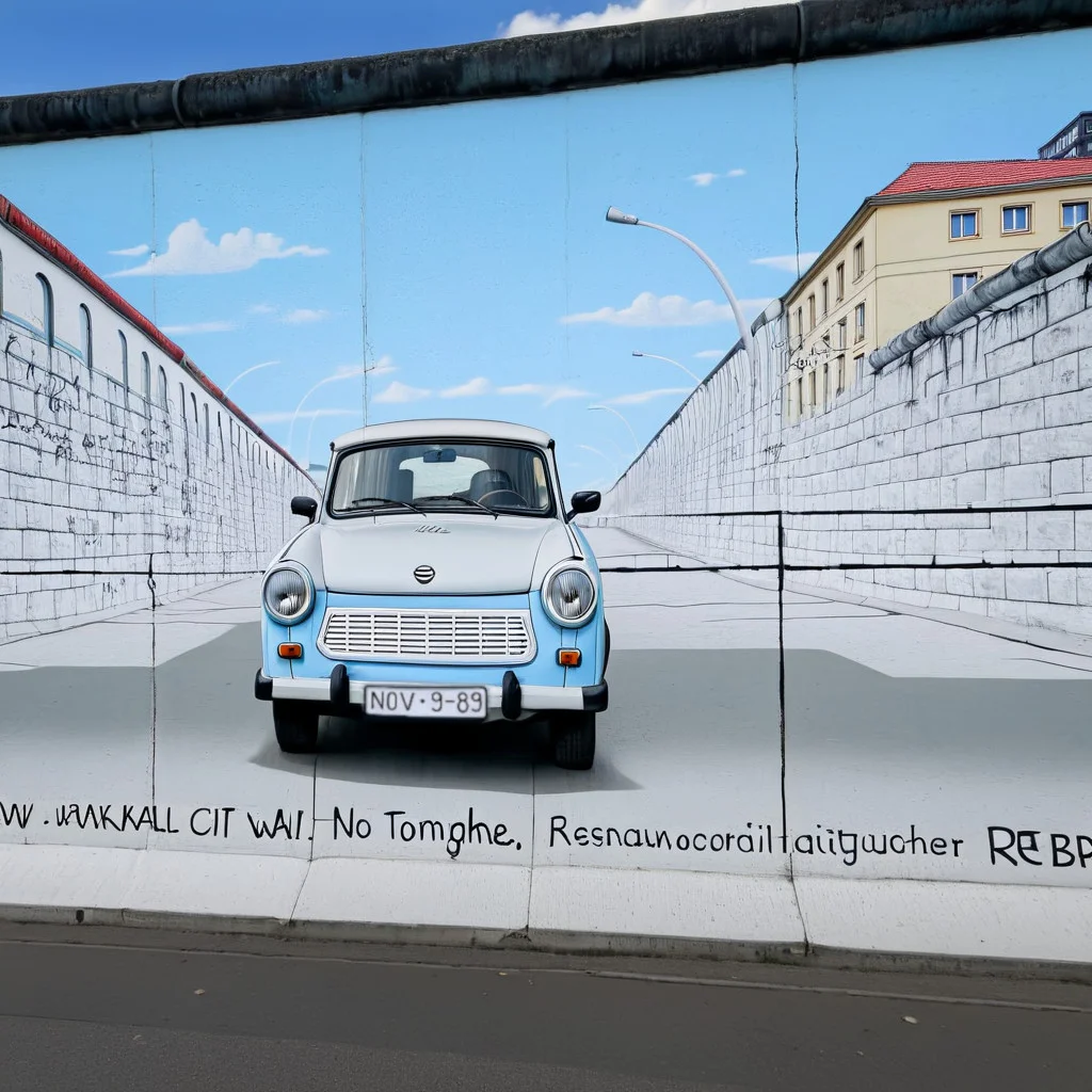 Trabant vehicle graffiti on the wall, sidewalk, no woman, no people,
photorealistic, realistic, photo.
Berlin Architecture, sunny, blue sky.
berlin, berlin city, city of berlin, capital city, berlin architecture,
attractions, sidewalk, motor vehicle, vehicle focus,
berlin wall, berliner mauer, wall. no woman, no people