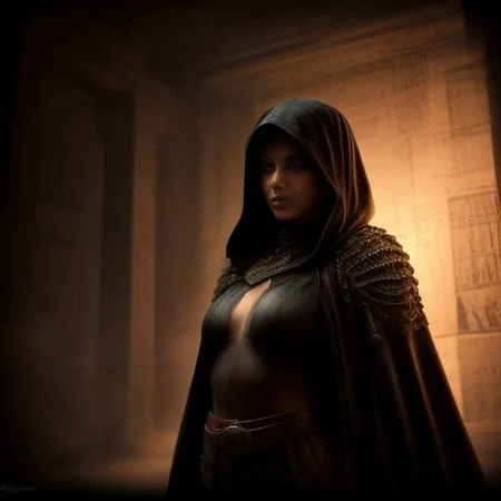 (masterpiece:1.2), (best quality,:1.2), 8k, HDR, ultra detailed, ((photorealistic)), professional light, cinematic lighting, ambient lighting, <lora:detail_slider_v4:2>, OverallDetail, fhanddetail:1.4, fantasy, Havana, as a female stygian thief, wearing intricate arabian armor, cloak, belt, StygAr, <lora:StygianArmor-10:0.7>, in a dark and sinister egyptian tomb, Stygia, <lora:Stygia-10:0.78>, (upper body shot), ((perfect hands)), epiCPhoto