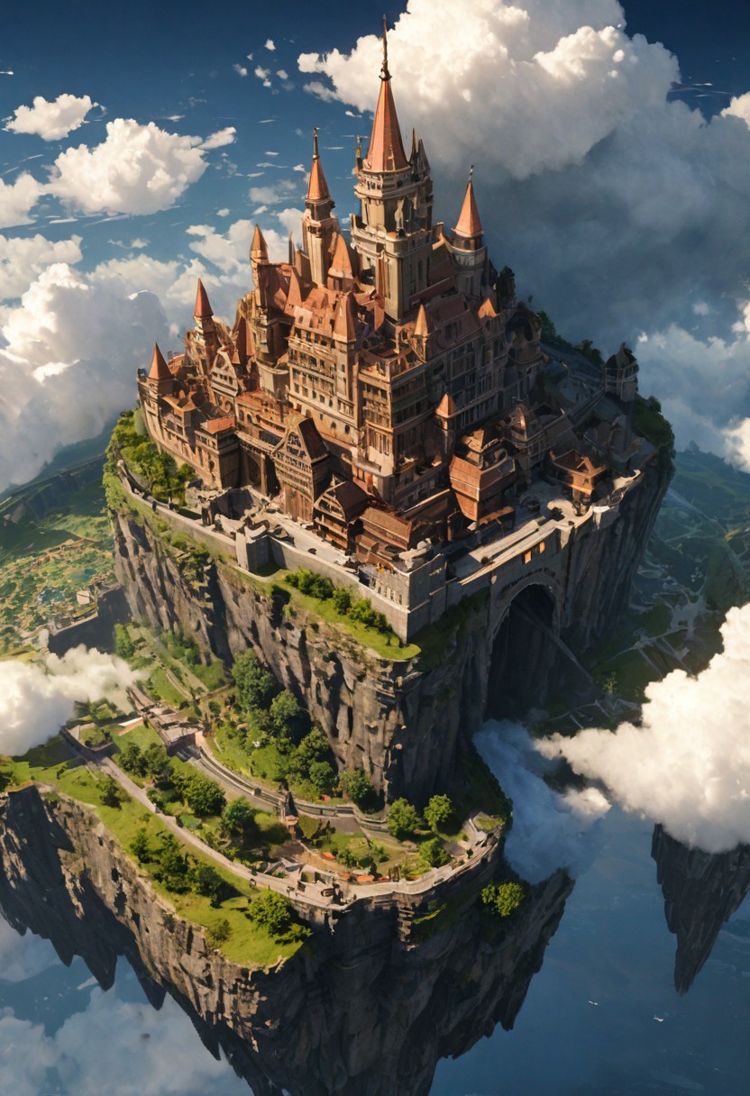 detailed, (absurdres), beautiful anime landscape, masterpiece, 8k wallpaper, digital art, dreamlike, very detailed landscape, perfect composition, extremely detailed painting of a landscape, 3d art,
There's a place in my mind,
No one knows where it hides,
And my fantasy is flying,
It's a castle in the sky,
It's a world of our past,
Where the legend still lasts,
And the king wears the crown,
But the magic spell is law,
Take your sword and your shield,
There's a battle on the field,
You're a knight and you're right,
So with dragons now you'll fight,
And my fancy is flying,
It's a castle in the sky,
Or there's nothing out there,
These are castles in the air