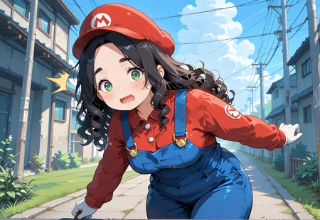 IllusP0s, PonyScores7, source_anime, ah1, IllustriousQual, interesting, exciting, spectacular, wonderful,
BREAK <lora:xl_more_art-full_v1:0.2>, <lora:aesthetic_anime_v1s:0.2>, <lora:EpicF4nta5yXL:0.2>, <lora:detailxl:0.2>, detailxl, <lora:Fant5yP0ny:0.2>, amazing quality, best aesthetic, absurdres, illustration, Volumetric_Lighting, ultra-detailed, very aesthetic, intricate details, best_quality
BREAK ((walking arm in arm)),
BREAK Stable_Yogis_PDXL_Positives, AS-Adult, <lora:Complicated fantasy portrait - XL Pony V2.0:0.2>, bad-hands-5, <lora:HDA_Detailer:0.3>, <lora:natsumi_style:0.5>, <lora:by_usakun-pony:0.4>, by usakun, <lora:Akina_Bbw_Style_-_PonyXL:0.2>, AkinBw, ((long shot)),
BREAK 1girl, mature female, (curvy), round-chin, caucasian, <lora:ETO_OC_Illustrius:0.5>, eto_oc, skindentation, (plump), thick thighs, wide hips, busty, voluptuous, <lora:venus body PonyXL:0.3>, <lora:shinyskin2:0.2>, glistening skin, HDA_FatGirlXL,
BREAK ((<lora:mario-cosplay-ponyxl-lora-nochekaiser:0.8>, mariocosplay, mario \(cosplay\), blue overalls, overalls, shirt, red shirt, long sleeves, collared shirt, hat, red hat)),
BREAK (curly hair), long hair, (black hair:1.4), (parted hair:1.7), messy hair, kinky curls, <lora:hairdetailpxl:0.2>, hairdetailpxl,
BREAK (half green and brown eyes), (colorful eyes), (multicolored eyes), (downturned eyes:1.4), <lora:expressive eyes:0.2>, expressive eyes, <lora:eyedetailpxl:0.2>, eyedetailpxl, <lora:Eyes_High_Definition:0.2>, EyesHD, (round face:1.2), (thick eyebrows:1.3), (plump face), <lora:Round_face:0.2>, lips,
BREAK ((surprised, wavy mouth, open mouth, @_@ expression)), <lora:Expressive_H:0.2>, Expressiveh, <lora:Emotional_Anime_Expressions_PonyXL_Concept:0.2>, emotional, <lora:Best_Facial_Expression_LoRA_PONY:0.2>, looking at viewer, <lora:Detailed expressive EXEV style -XL Pony V1.0:0.2>, FaceDetail,
BREAK (((A severe windstorm toppled trees and power lines, causing extensive outages))), <lora:Background Detailer - SDXL:0.8>, 4k, 8k, Ultra HD, Masterpiece, Best quality, Detailed background, <lora:Add_more_details_V2_XLpony:0.4> full_details,