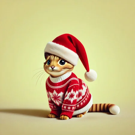 masterpiece, best quality, absurdres, animal christmas, christmas theme,
animal focus, no humans,
too_many_cats, christmas hat, christmas sweater