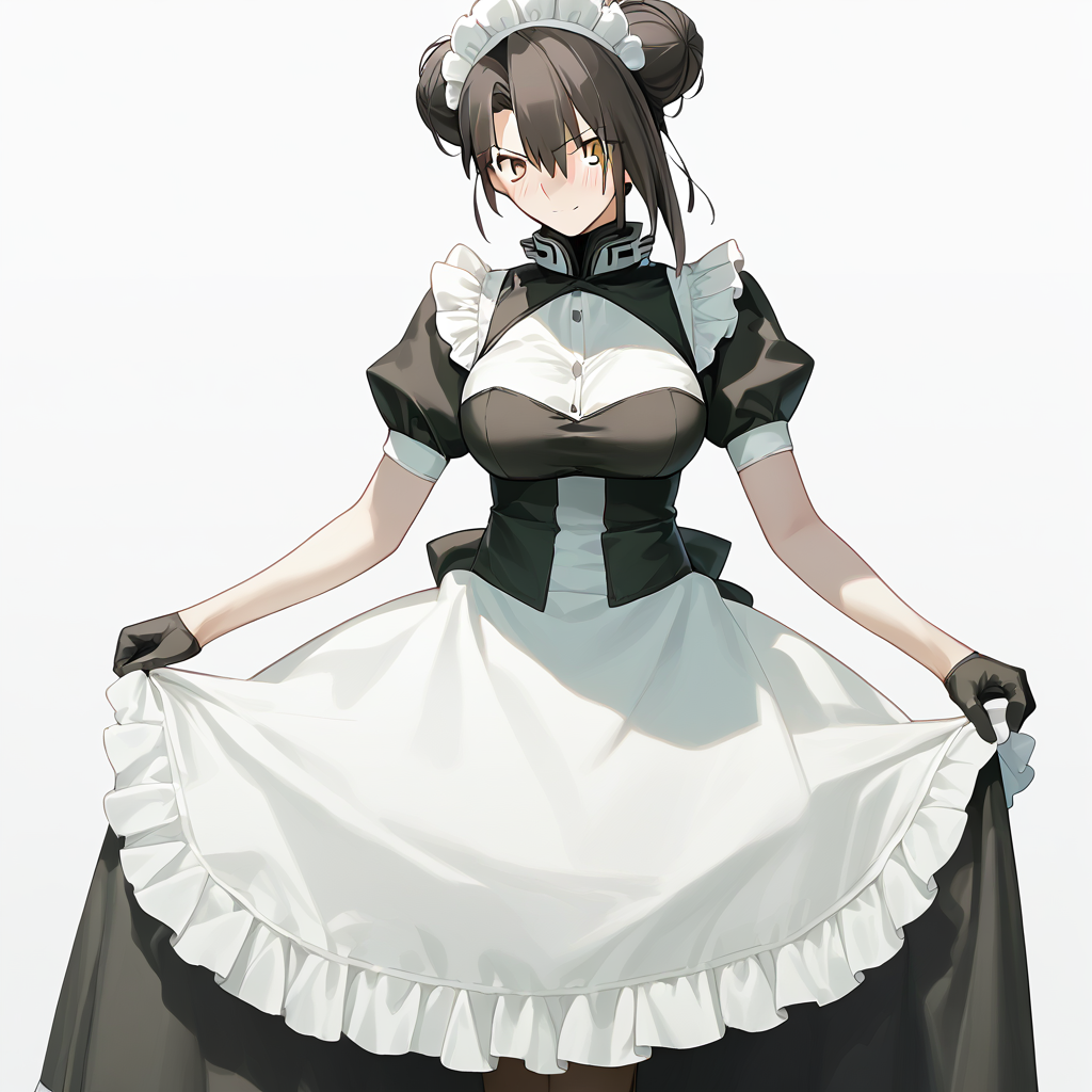 <lora:Takeuchi_Takashi_PonyXL_style_v01:1>
<lora:agent.pony:1>
score_9 , score_8_up , score_7_up , source_anime , 
masterpiece , best quality , ultra-detailed , 
BREAK
agent \(girls' frontline\), maid
1girl , woman , huge breasts , light smile , light blush , ((jeanne d'arc (fate)):0.5)  , 
long black hair  , maid dress ,  
walking motion