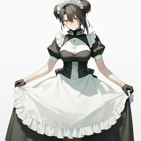 <lora:Takeuchi_Takashi_PonyXL_style_v01:1>
<lora:agent.pony:1>
score_9 , score_8_up , score_7_up , source_anime , 
masterpiece , best quality , ultra-detailed , 
BREAK
agent \(girls' frontline\), maid
1girl , woman , huge breasts , light smile , light blush , ((jeanne d'arc (fate)):0.5)  , 
long black hair  , maid dress ,  
walking motion