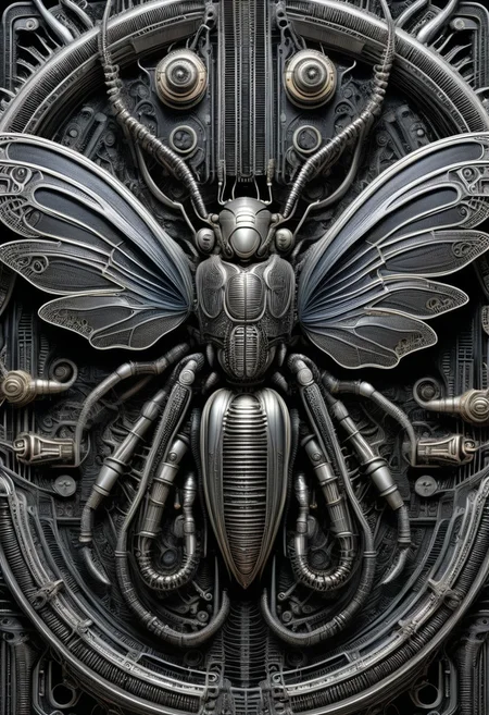 detailxl, high quality,
(black blank background:1.2)
(mechanical, organs, engine, wires, huge insect, wings, multiple legs:1.4),
(illustration by HG Giger:1.8)