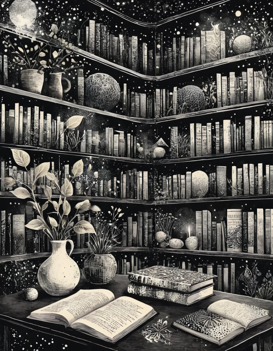 novuschroma style magical library illustration with patterns <lora:108_novuschroma_1:1>