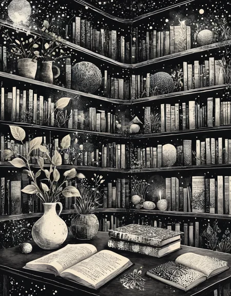novuschroma style magical library illustration with patterns <lora:108_novuschroma_1:1>