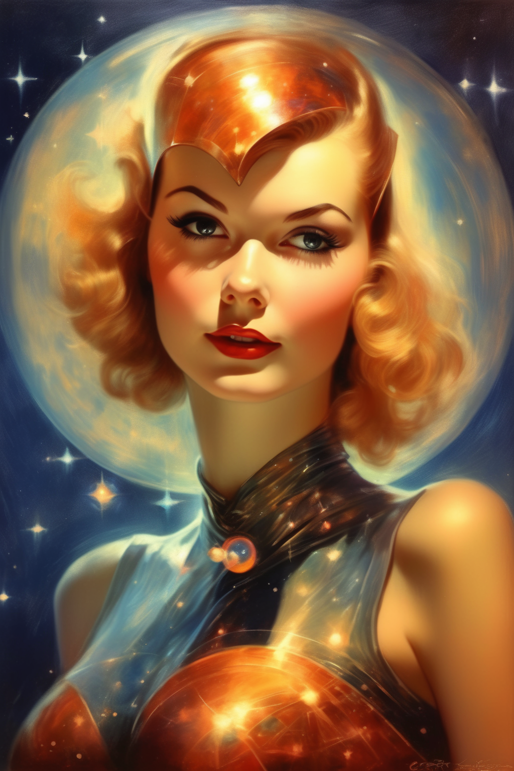 <lora:Rolf Armstrong Style:1>Rolf Armstrong Style - Alina Starkov from the Grishaverse
