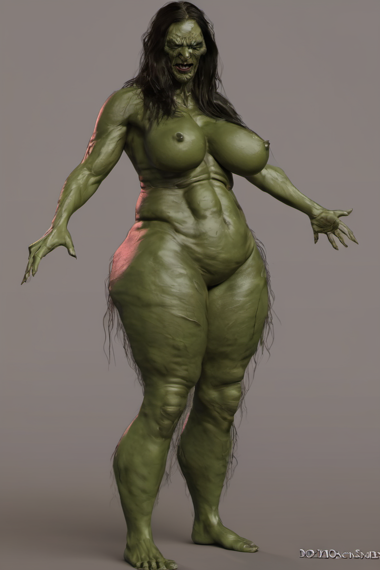 cinematic photo  horror movie still <lora:Baba_Yaga_XL-000006:0.6>photo of evil hag Baba_Yaga_-_the_hag, giant woman, vagina, tall, and hungry, standing near camp fire  swamp hag, night, scary, tall, black haired crone with bright light, muscular skeletal ripped green skinned body, black haired crone with (huge saggy breasts), yellow green glowing eyes, huge saggy breast, baba yaga, swamp hag,  wvil witch, deals with the devil, blood, fire, red rim lights, nasty, gross, wets, slime, ooze, woman nsfw , by DnD Baba_Yaga_XL . 35mm photograph, film, bokeh, professional, 4k, highly detailed
