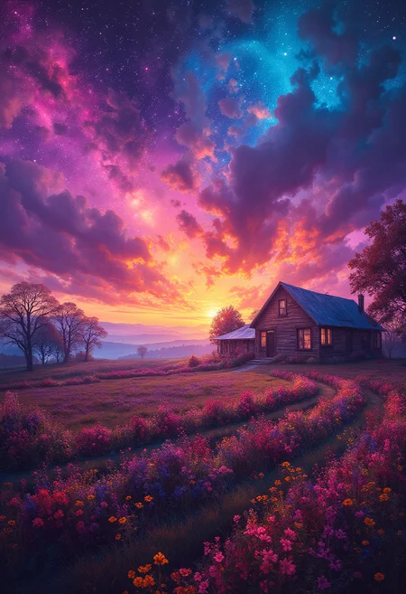 Matrix Farm, vibrant glow
