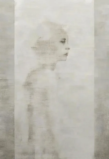 Monochrome black and white, Giger, Beksinski, Zawadzky, Dali, Magritte, Delvaux, Bellmer, Malevitch, Rodchenko, Mondrian, Kandinsky, Popovna, psychedelic hallucination, pop surrealism, rough crosshatch drawing pop art Lunatic_Portrait of a young woman in latex Avant-garde Fashion page, slick back, low bun, black makeup, sinister expression, intense glare, avant-garde, abstract, weird, geometric, constructivism, suprematism, rayonism, verticism, lineism, tj