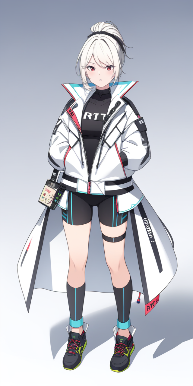 full body image of a athletic person in rfktr leather outfit, simple background, white background, masterpiece, high quality, best quality    <lora:fashionistaXLt2:0.7>