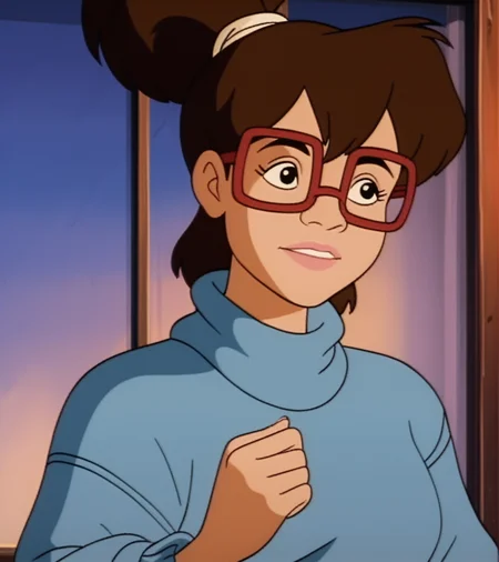 score_9, score_8_up, score_7_up,
irma, 1girl, solo, blue turtleneck sweater, glasses, cartoon, source_cartoon, retro_artstyle, screencap, lowres,
<lora:Irma_Langenstein:1>